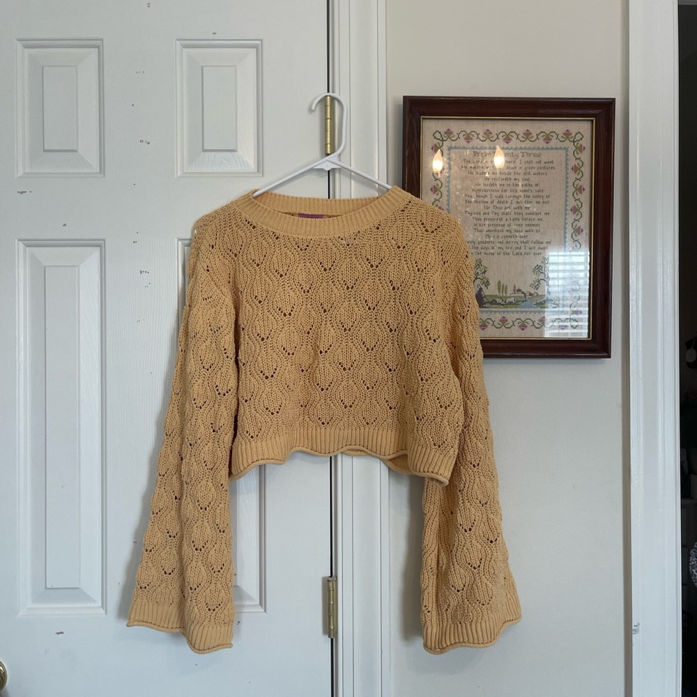 Miami Yellow Knit Sweater Sz Mediuk
